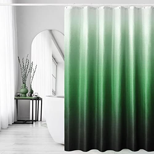 Gibelle Emerald Green Ombre Fabric Shower Curtain for Bath Decor, 72 x 72