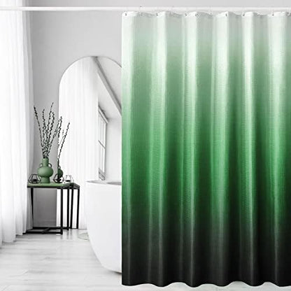 Gibelle Emerald Green Ombre Fabric Shower Curtain for Bath Decor, 72 x 72