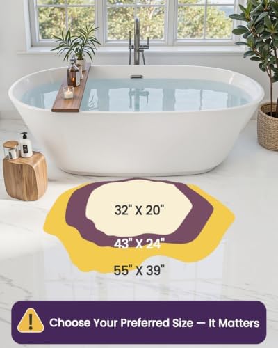 DEXI Cute Moss Bath Mat, Green Oval Bathroom Rugs, 32x20