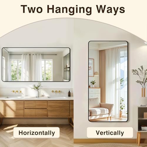 Vanity Bathroom Mirror, 30”x60” Black Bathroom Mirror for Over Sink