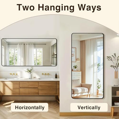 Vanity Bathroom Mirror, 30”x60” Black Bathroom Mirror for Over Sink