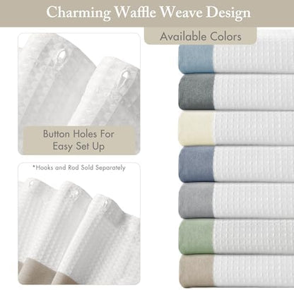 Madison Park Spa Waffle Shower Curtain Pieced Fabric with 3M Scotchgard Moisture Management Modern Home Bathroom Decorations, Stall 54"x78", Taupe