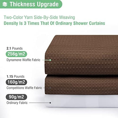 Dynamene Stall Waffle Shower Curtain 256 GSM Heavy Fabric 54x72 Brown