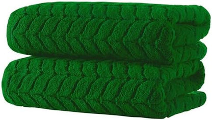 BAGNO MILANO Turkish Cotton Bath Towels, Hand Towels - Soft Plush Jacquard Collection Luxury Towels Set (Royal Green, Bath Sheet 35x70)