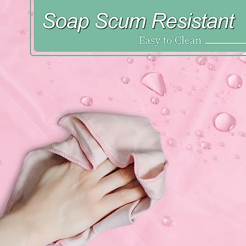 Mrs Awesome Clear Pink Shower Curtain Liner with 3 Magnets, 72x72