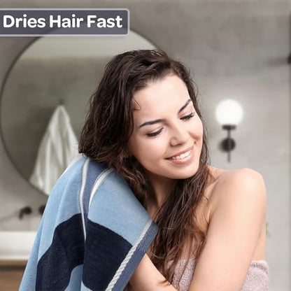 Lavish Home Bathroom Towels Set, Bathroom Accessories, Navy, Set of 6