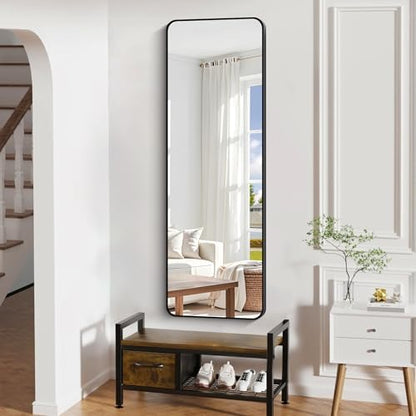 DESBING 60" x 20"Bathroom Mirror, Matte Black Wall Mirror with Metal Frame, Decorative Rectangular Vanity Mirror for Bedroom Bathroom Living Room Entryway (Horizontal/Vertical)