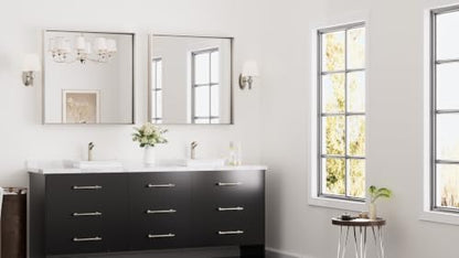Keonjinn 30x30 Inch Brushed Nickel Bathroom Mirror for Over Sink, Rectangle