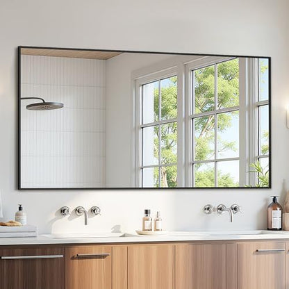 Bathroom Mirror 71" x 36", Large Rectangle Wall Mirror, Black