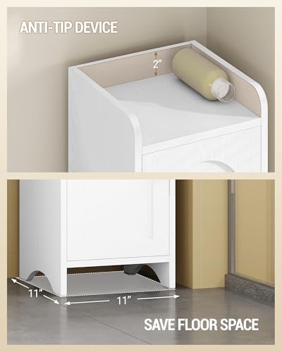 Hzuaneri 70.9" H Bathroom Storage Cabinet, Tall Corner Cabinet with 4 Doors