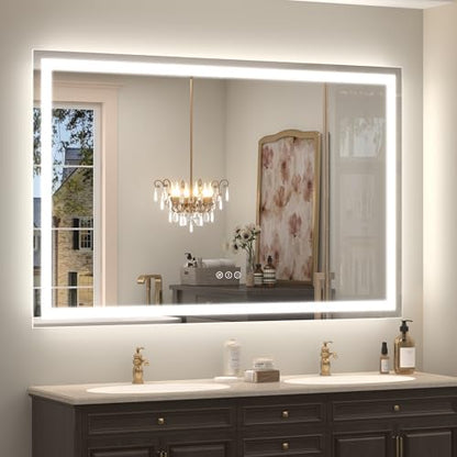 55x40 inch LED Mirror for Bathroom with Front Lights and Backlit