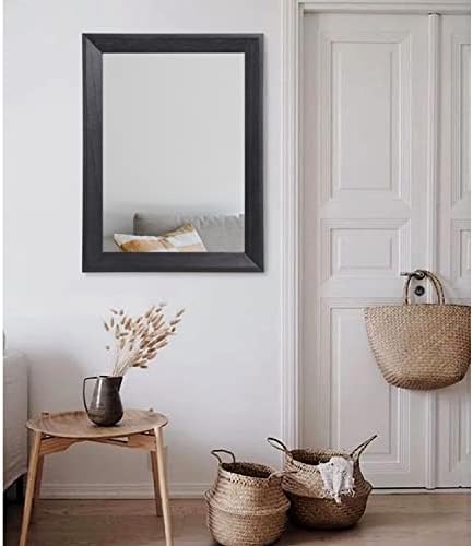 AAZZKANG Black Mirrors for Wall Rectangle Wood Framed Large 26"x18" Decorative Wall Mirror for Bedroom Bathroom Living Room Dressing Room Entryway