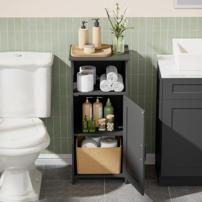 Homhedy Farmhouse Bathroom Storage Cabinet with Doors, Small Floor Cabinet