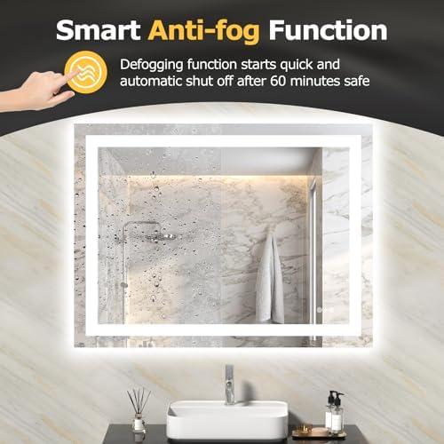 Hivone 40"X30" LED Bathroom Mirror with Lights, UL Listed