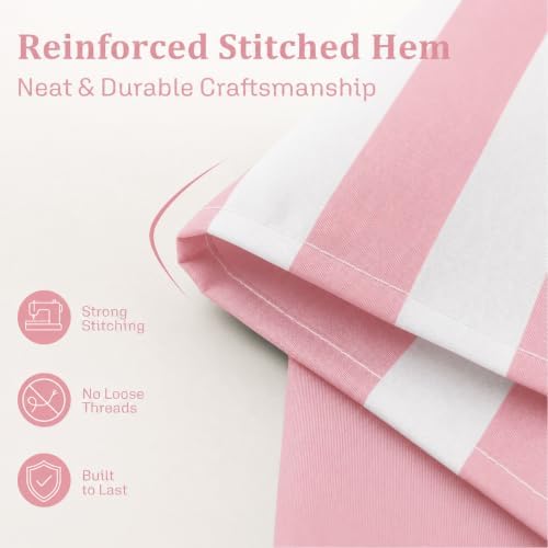 Ohocut Vertical Striped Shower Curtain, Cute Retro Vintage Stripe Bathroom Shower Curtain, Waterproof Polyester Fabric Modern Bath Curtain for Bathroom 72x72 Inches Pink