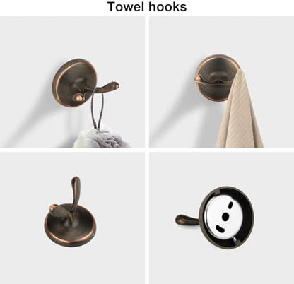 4 Piece Antique Bathroom Hardware Accessories Set Oil Rubbed Bronze,24 Inch Towel Bar Set,Towel Rack Set,Bathroom Towel Holder Set
