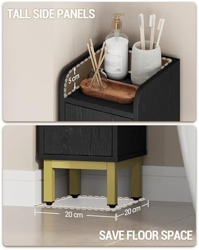 Hzuaneri Slim Bathroom Storage Cabinet, Narrow Bathroom Organizers,2 Doors