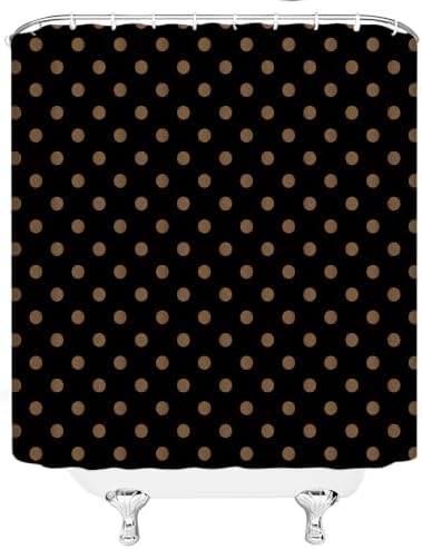 Polka Dot Shower Curtain Bathroom Decor with Hooks,70" Wx75 H