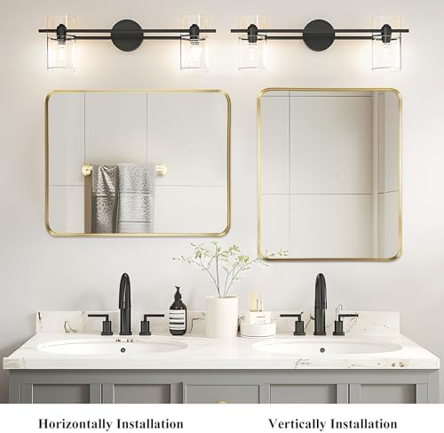 Gold Bathroom Vanity Mirror Over Sink 30x36, Large Wall Rectangle Mirror
