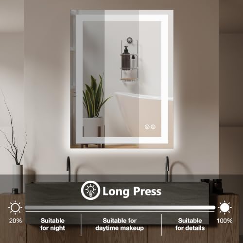 DUMOS 20.1"x28.1" LED Bathroom Mirror, Bathroom Vanity Mirror