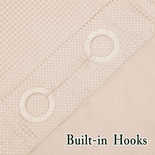 Gibelle No Hook Cloth Blush Pink Shower Curtain with Liner, 72x80