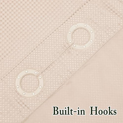 Gibelle No Hook Cloth Blush Pink Shower Curtain with Liner, 72x80
