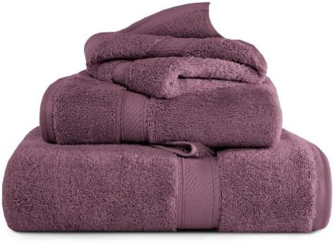 SUPERIOR Egyptian Cotton Ultra Plush & Absorbent, 3 Piece Set, Plum