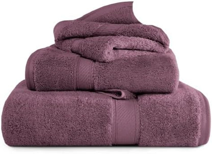 SUPERIOR Egyptian Cotton Ultra Plush & Absorbent, 3 Piece Set, Plum