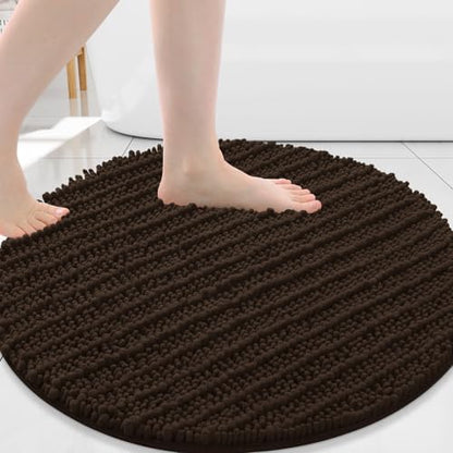 Arotive Round Bathroom Rugs 24x24, Soft Absorbent Chenille Shaggy Bath Mat