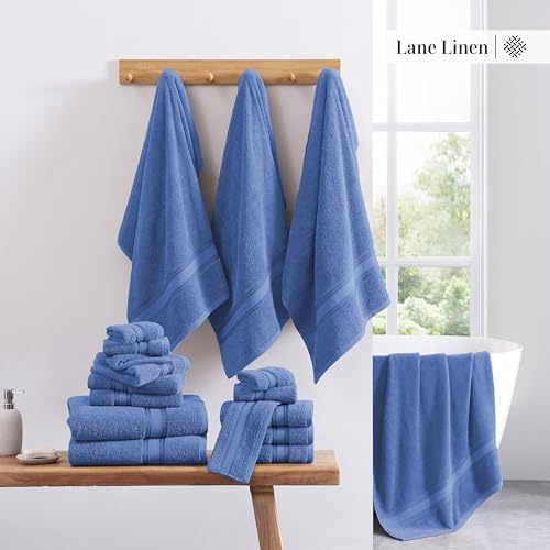 LANE LINEN Towel Set Soft Absorbent Quick Dry 100% Cotton 3 Piece - Allure