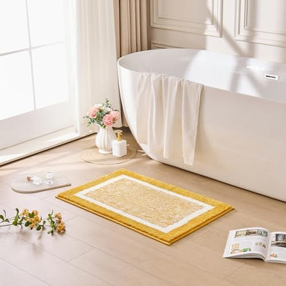 CozeCube Harvest Gold Bath Mat 36"x24" Non Slip Washable Rug