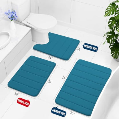 Buganda Memory Foam U-Shaped Toilet Rugs 20 x 20, Absorbent Bathroom mat