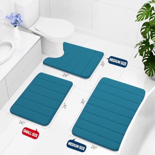 Buganda Memory Foam U-Shaped Toilet Rugs 24 x 20, Absorbent Bathroom mat