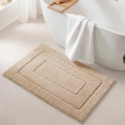 GRANNY SAYS Khaki Bathroom Rug 24" x 36", Non-Slip Microfiber Bath Mat