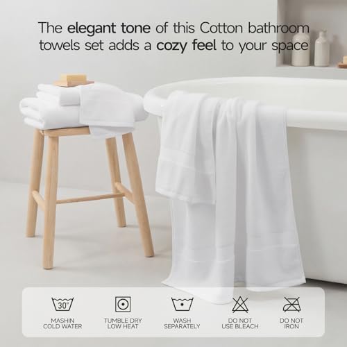 ecolook Ultra Soft 6-Piece Towel Set, 100% Cotton