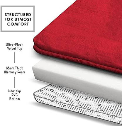 Clara Clark Bathroom Rugs, Velvet Memory Foam Bath Mat, Non-Slip Bath Rugs, Machine Wash, Dries Quickly, Ultra Soft Plush Bath Mats for Bathroom,