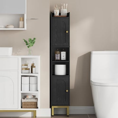 Hzuaneri Slim Bathroom Storage Cabinet, Narrow Bathroom Organizers,2 Doors