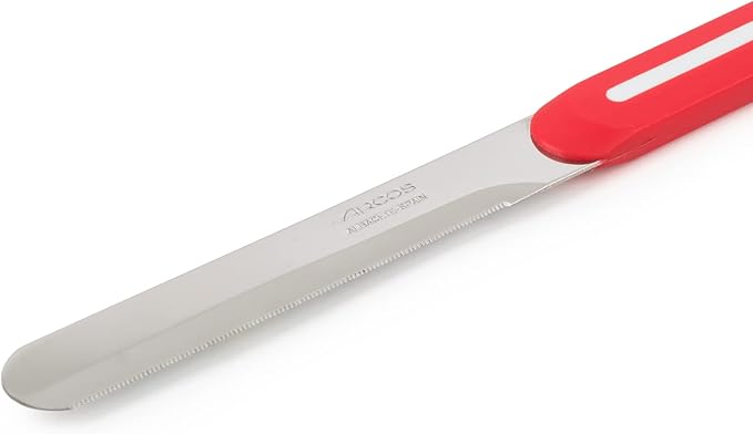Arcos Paring Knife Set of 3 Pieces 4 Inch Stainless Steel. Colorful Kitchen Knives for Peeling Fruits and Vegetables. Ergonomic Polypropylene Handle. Serie B-Line. Color Orange, Red and Green.