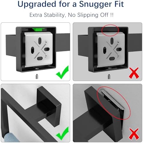 Gypie Bathroom Accessories Set Wall Mounted, 5-Piece 24In Matte Black