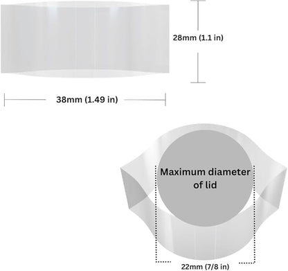 38 x 28 mm Clear Perforated Shrink Band for Small Boston Round Bottles, Dropper Bottles & Vials [Cap Diameter: 7/8"] Pack of 10,000