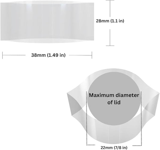 38 x 28 mm Clear Perforated Shrink Band for Small Boston Round Bottles, Dropper Bottles & Vials [Cap Diameter: 7/8"] Pack of 100