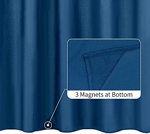 ALYVIA SPRING Waterproof Fabric Shower Curtain or Liner Navy Blue, 72x72