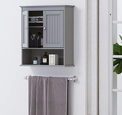 Spirich Bathroom Medicine Cabinet Over Toilet, Wall Mounted Cabinet, Gray