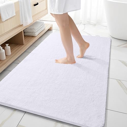 OLANLY Large Bathroom Rugs 59x35, Extra Soft Absorbent Chenille Bath Rugs