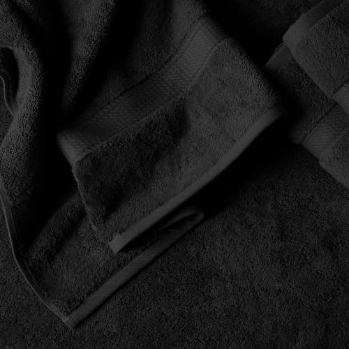 Superior Egyptian Cotton Plush & Absorbent, Bath Towel Set of 4, Black
