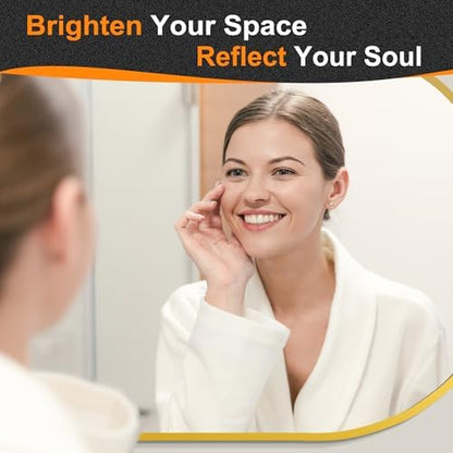 Delma 30x20 Gold Oval Bathroom Mirror for Over Sink, Aluminum Frame