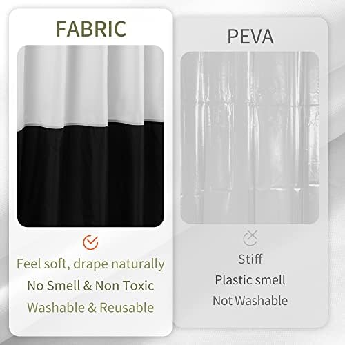 ALYVIA SPRING Waterproof Fabric Shower Curtain or Liner Black/White, 72x72