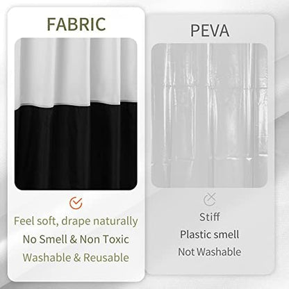 ALYVIA SPRING Waterproof Fabric Shower Curtain or Liner Black/White, 72x72