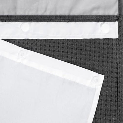 River Dream Waffle No Hook Shower Curtain with Liner,Graphite Grey,71x74