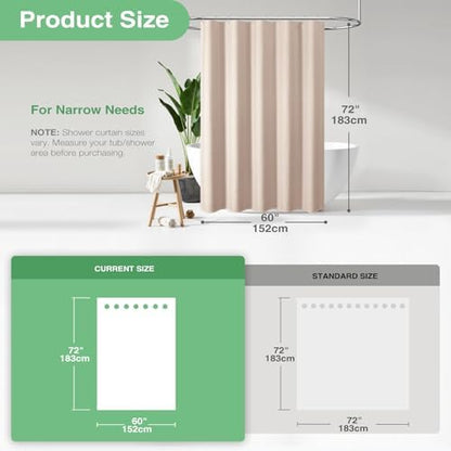 Dynamene Stall Waffle Shower Curtain 256 GSM Heavy Fabric 60x72 Blush Pink